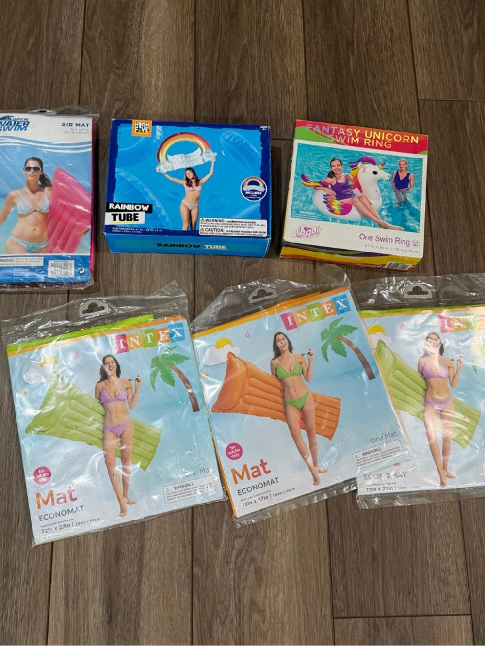 BE COOL Rainbow and Neon Inflatable Pool Floats Set